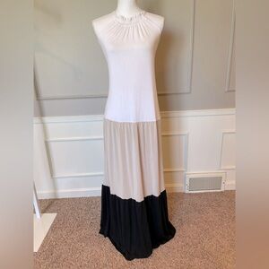 Michael Kors colorblock dune maxi sleeveless dress Small casual cotton